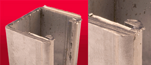 photo and closeup of strut cut with reciprocating saw